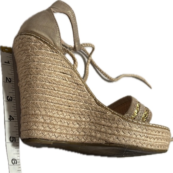 💋STUDIO F 💋Sexy💋Wedge Sandals💋 Sz: 39💋beige & gold - Picture 10 of 11